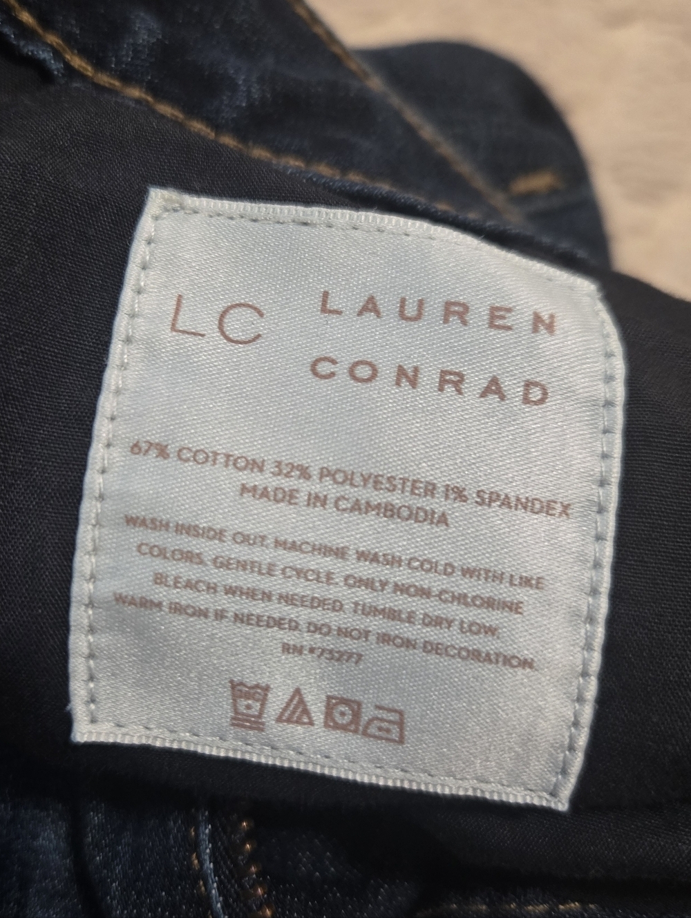 LC Lauren Conrad Dark Wash Skinny Straight Leg Jeans, Size 8 - Picture 7 of 7